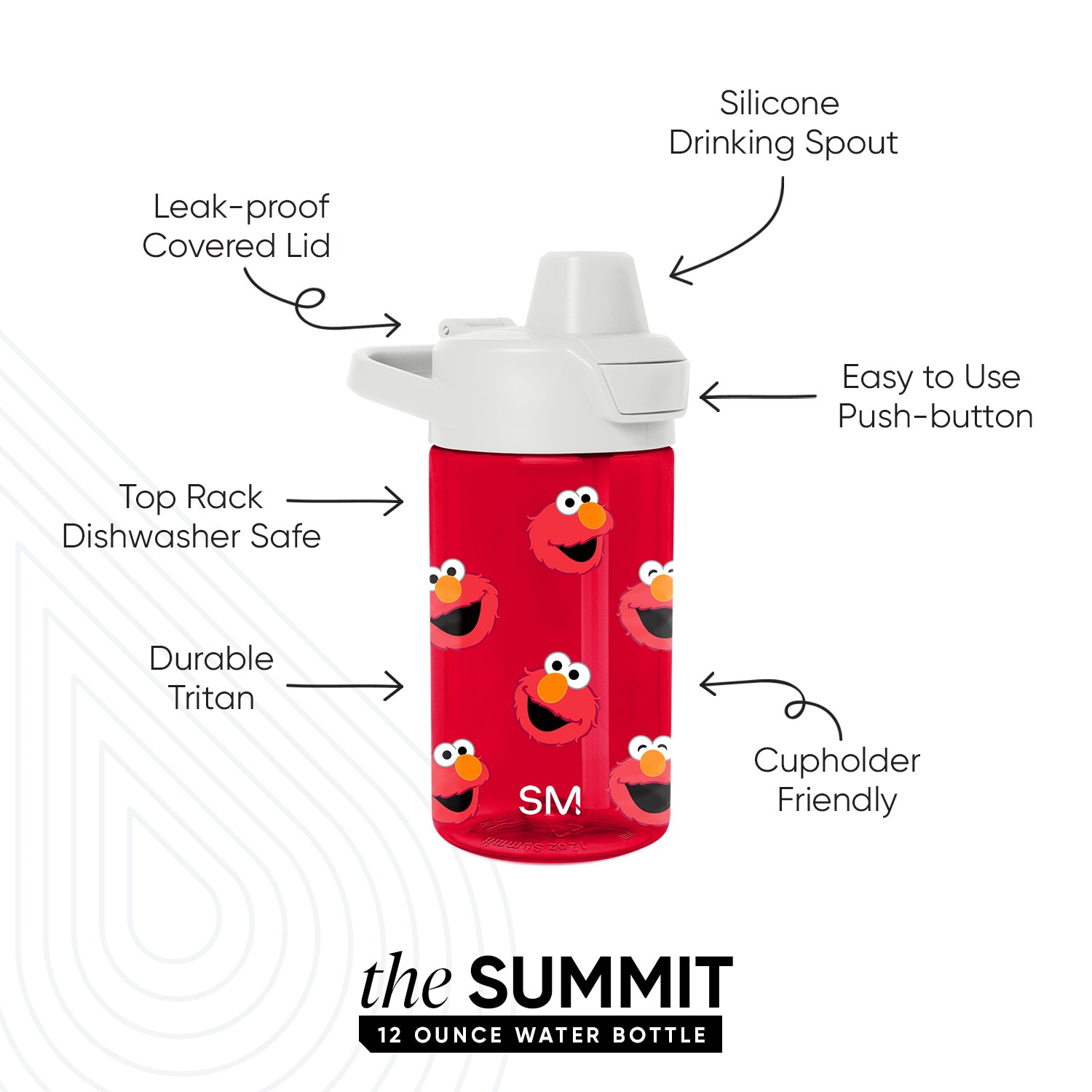 Summit Kids Plastic Water Bottle with Simple Flip Straw Lid - Image 2
