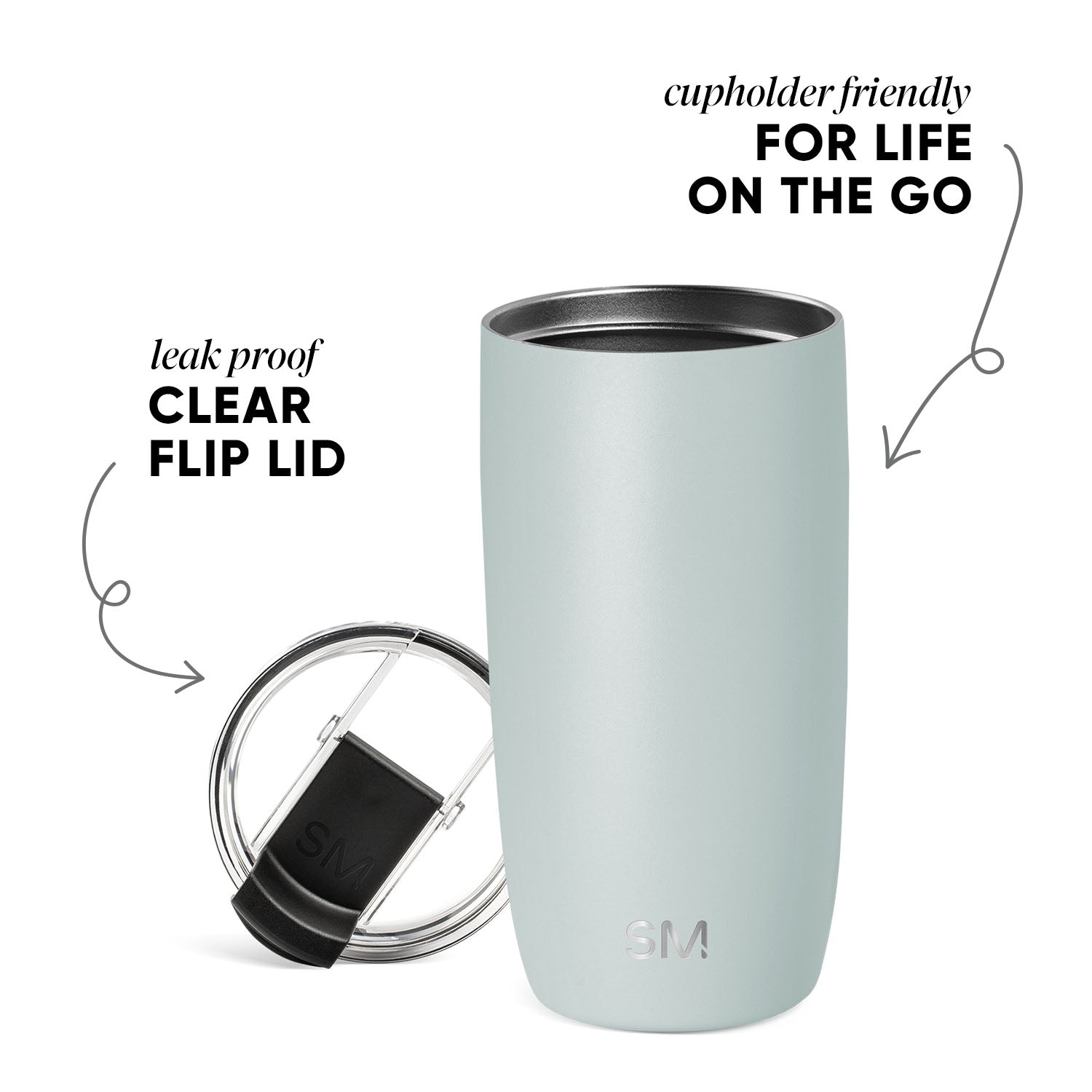 Voyager Tumbler with Clear Flip Lid & Straw - Image 2