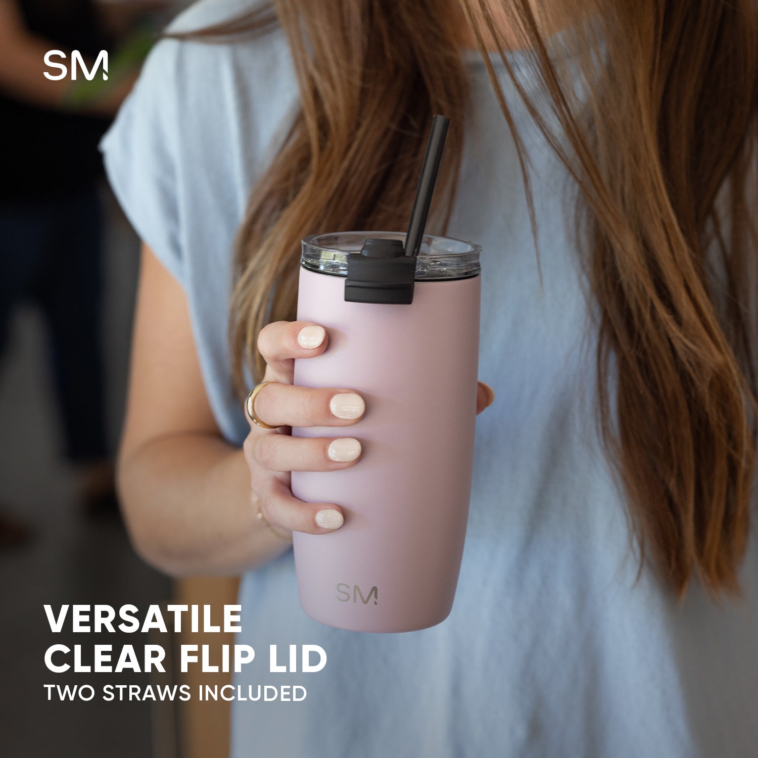 Voyager Tumbler with Clear Flip Lid & Straw - Image 5